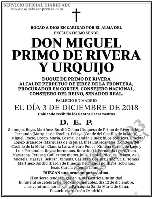 Miguel Primo de Rivera y Urquijo